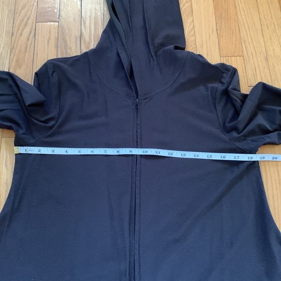 EILEEN FISHER Long Jacket Hooded Zip Front Dark Gray Size S - Picture 14 of 16